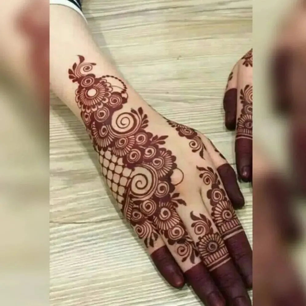 Mehndi design full hand back side