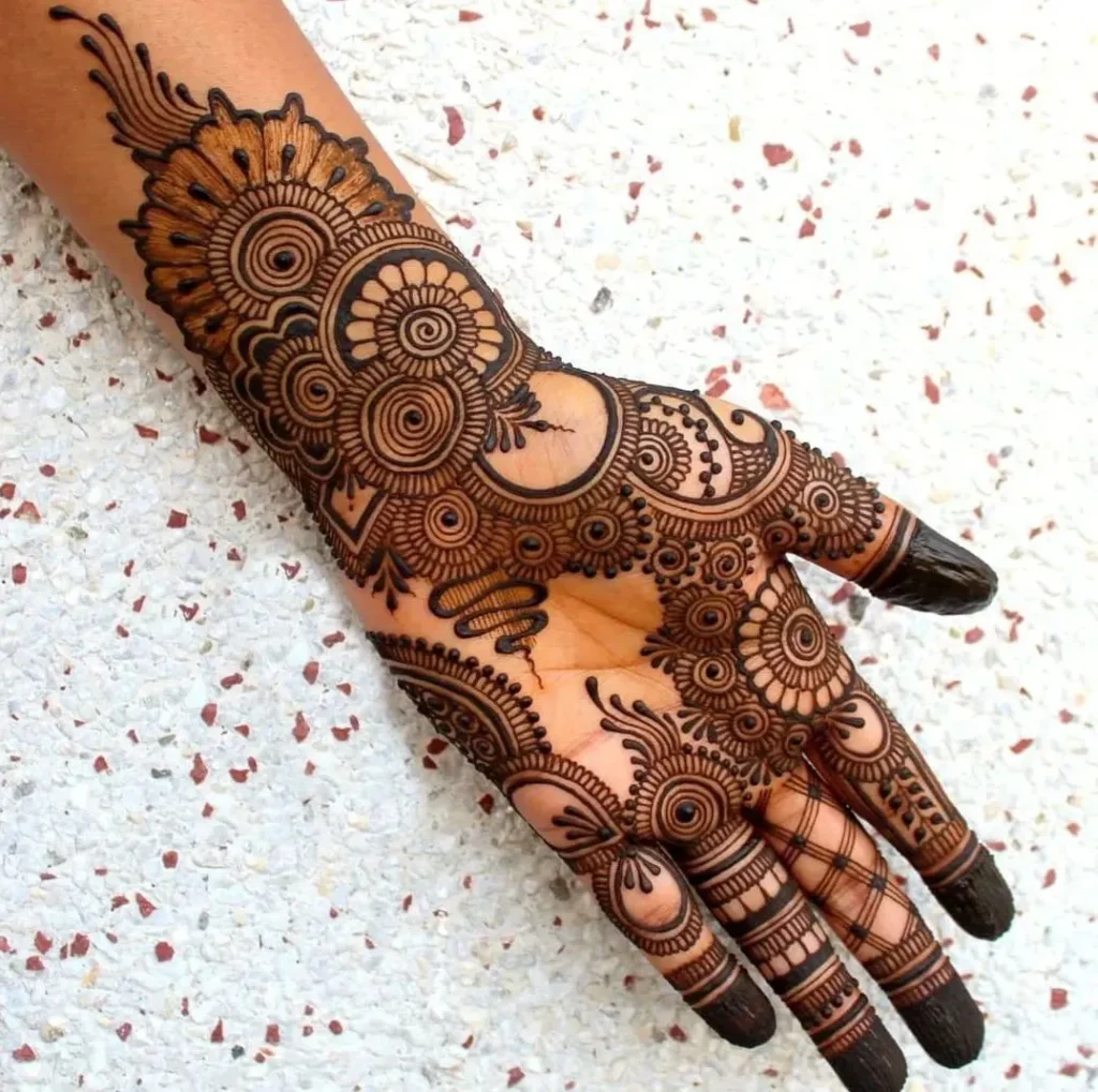 Mehndi design easy and beautiful full hand front