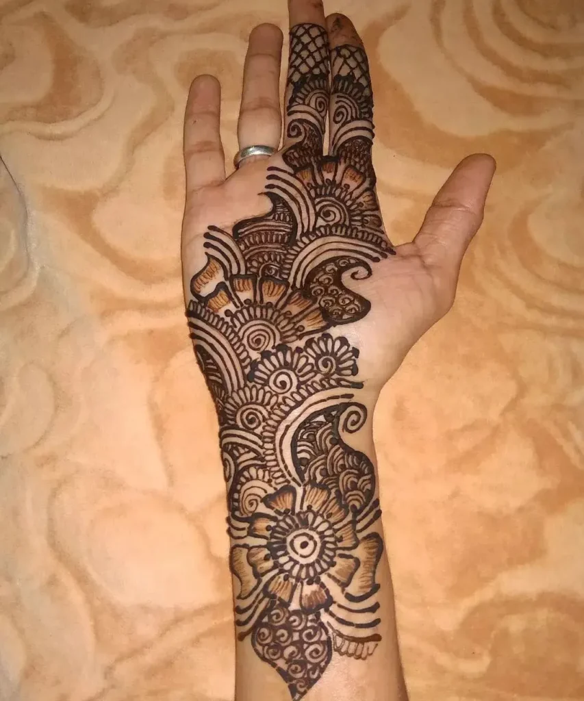 Mehndi design full hand front side