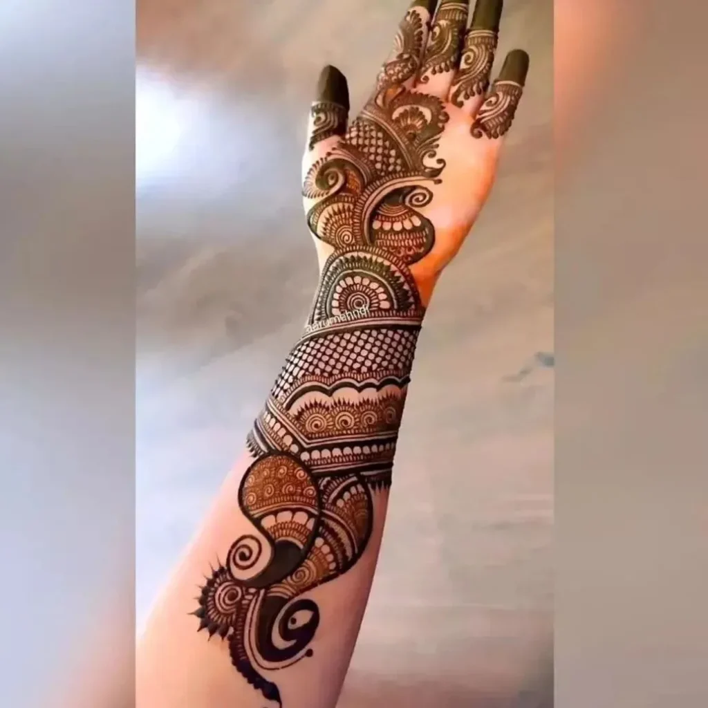 Mehndi design easy and beautiful full hand front