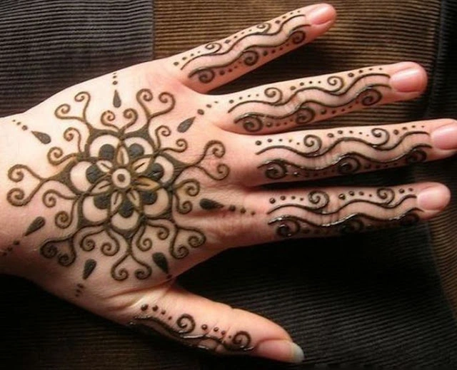 Simple mehndi designs for kids back hand