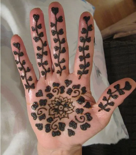 Simple mehndi designs for kids front hand