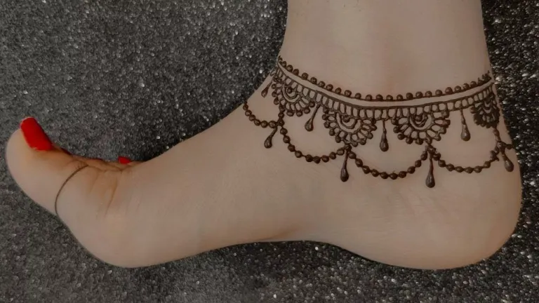 Ankle Side Feet Mehndi Design