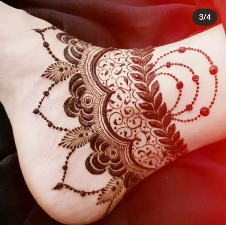 Ankle Side Feet Mehndi Design