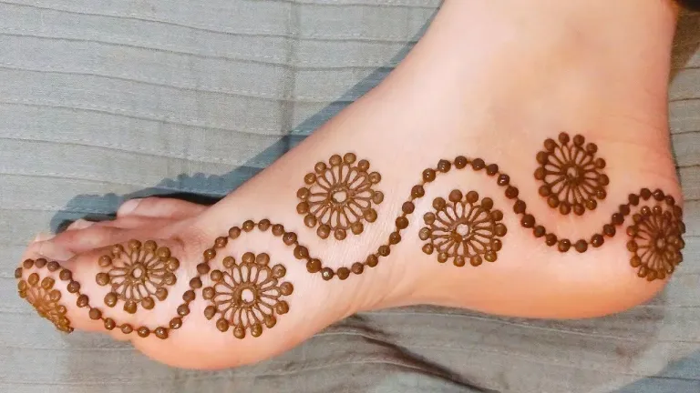 Ankle Side Feet Mehndi Design
