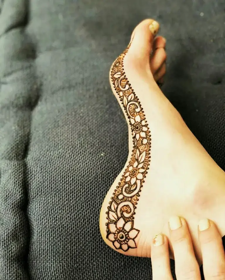 Ankle Side Feet Mehndi Design
