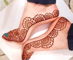 Ankle Side Feet Mehndi Design