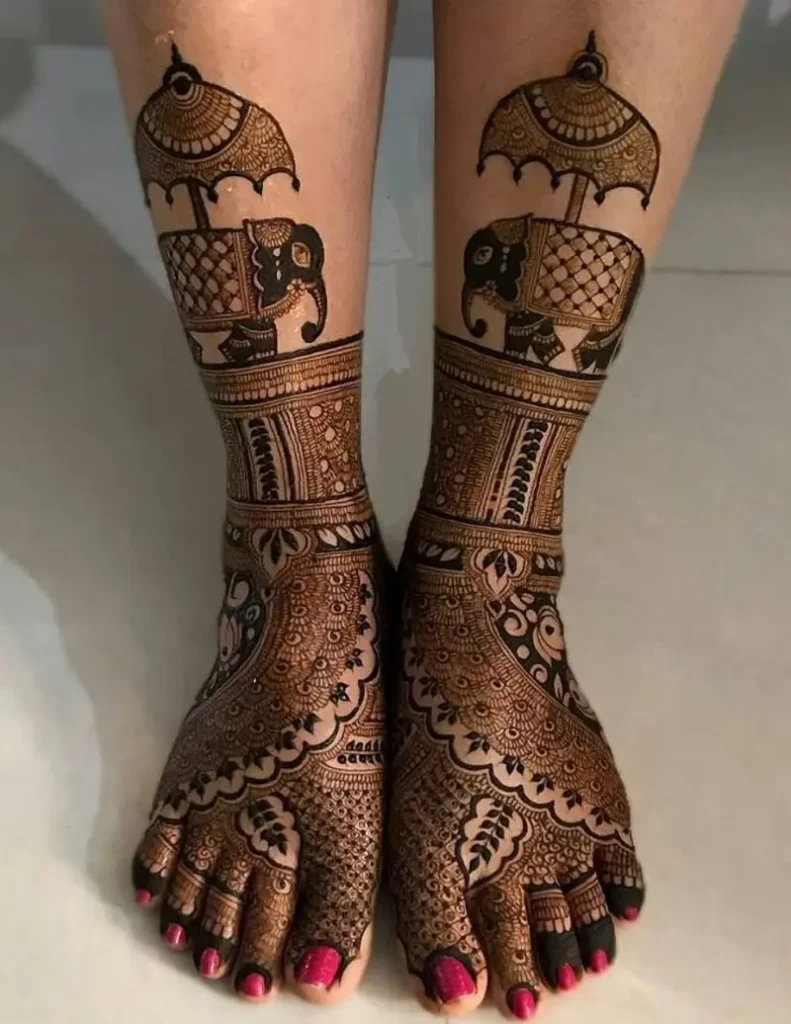 Bridal Mehndi Designs for Legs
