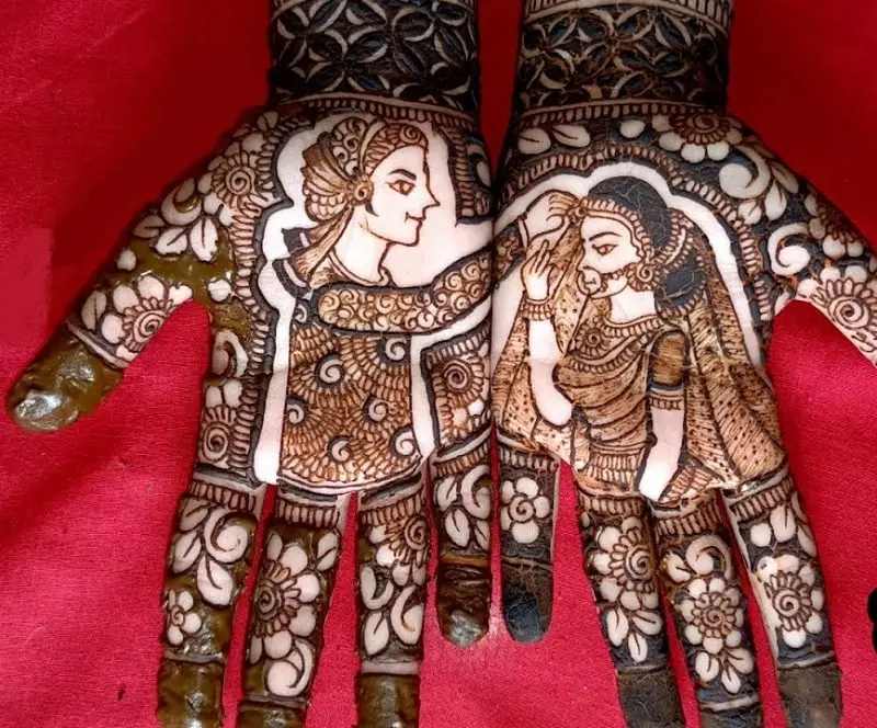 Dulha Dulhan Mehndi Design