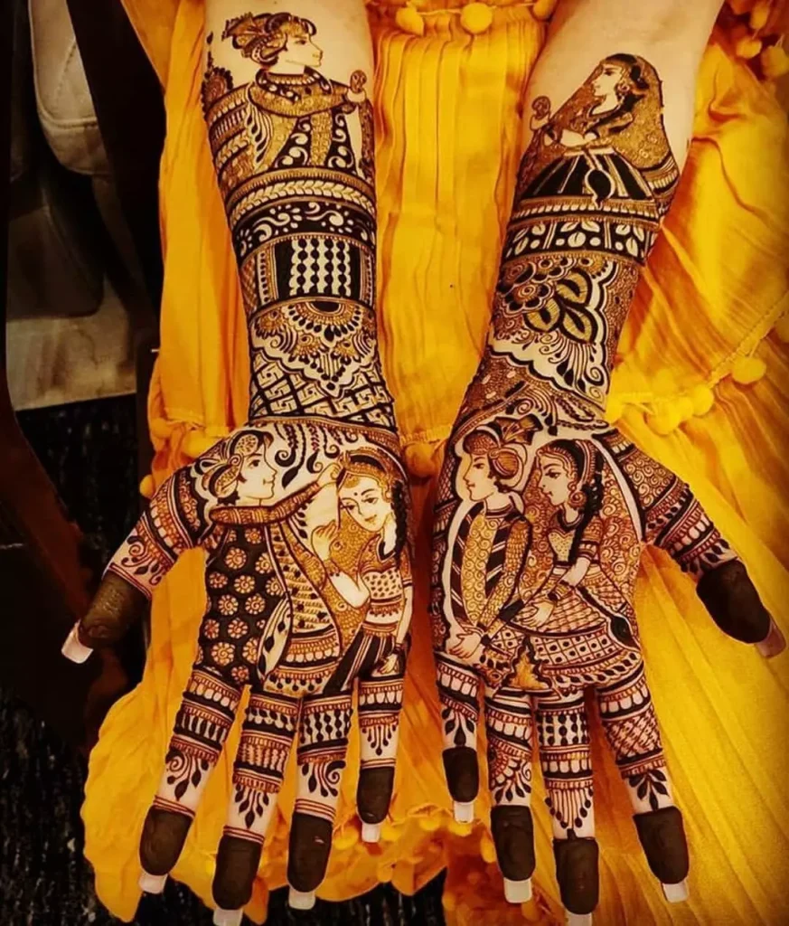 Dulha Dulhan Mehndi Design