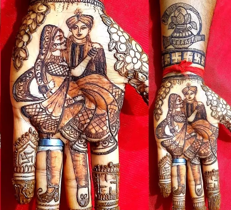 Dulha Dulhan Mehndi Design