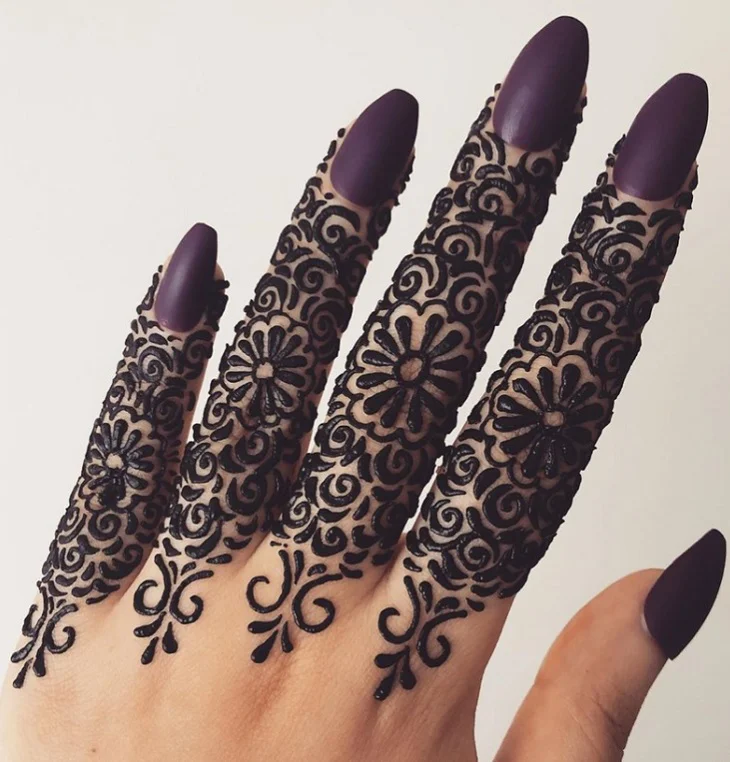 Finger mehndi design both hand easy and beautiful