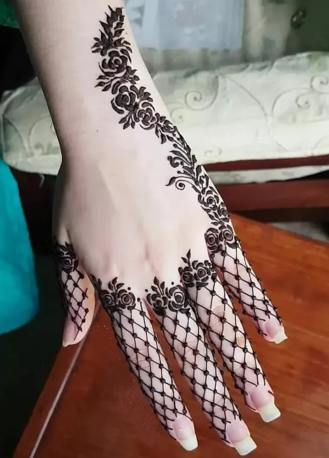 Finger mehndi design back hand easy and beautiful