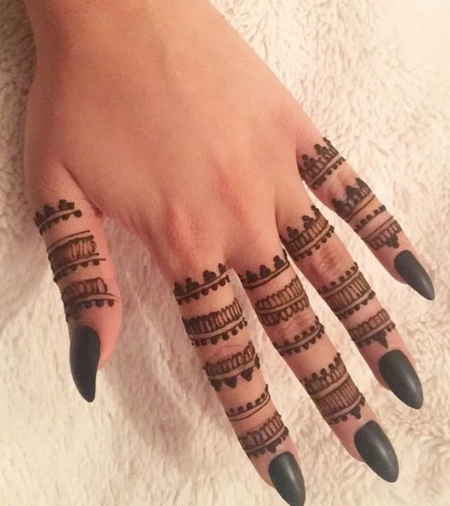 Finger Mehndi Design Easy pattern design