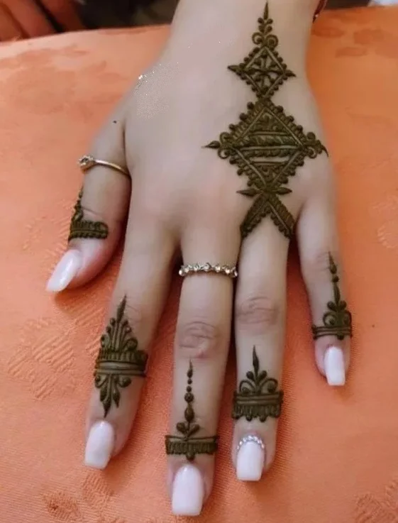 Finger Mehndi Design with Simple and Easy pattern design