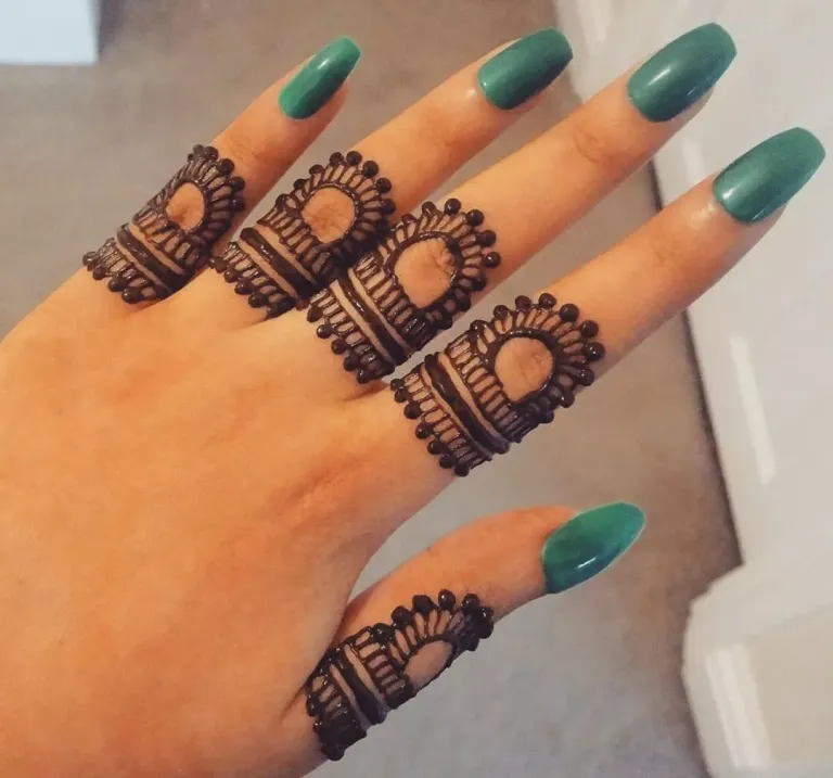 Finger Mehndi Design - Simple and Easy pattern