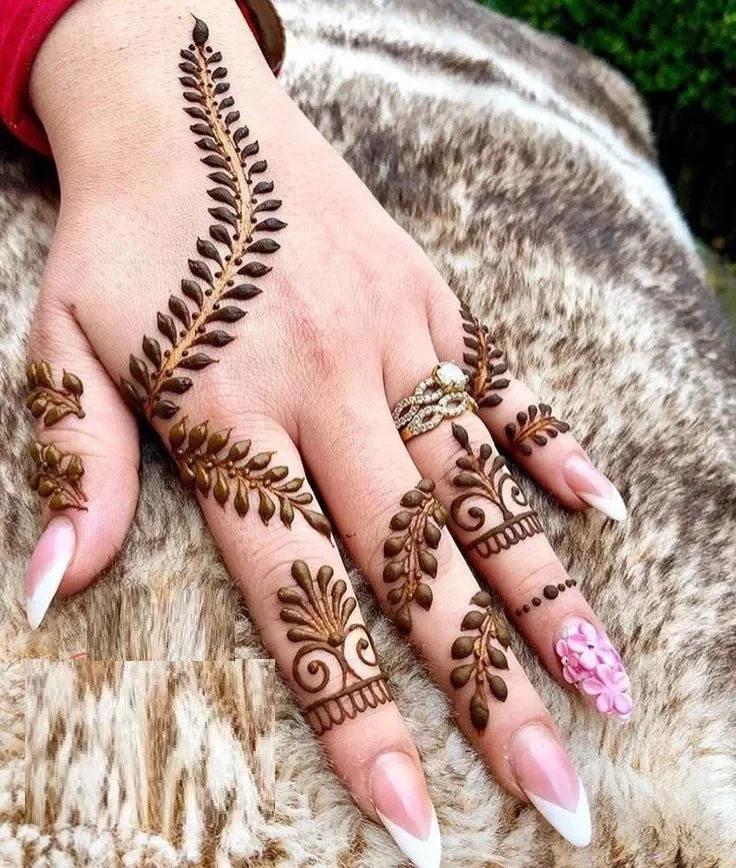 Beautiful mehndi finger design simple