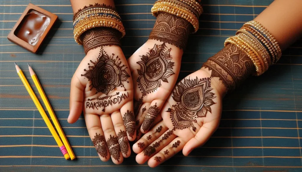 modern mehndi design for raksha bandhan