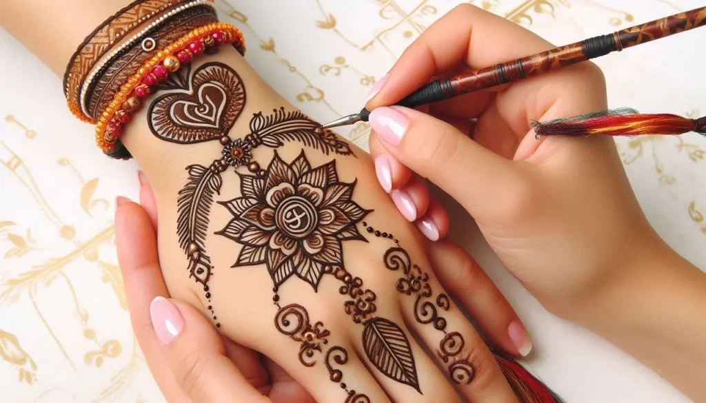 Unique mehndi design for raksha bandhan