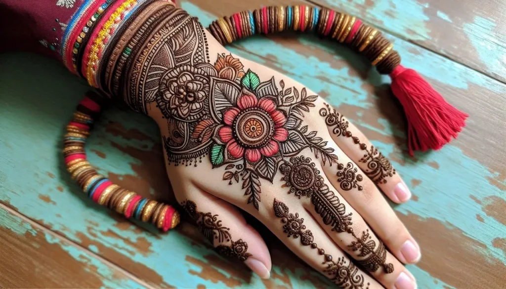 Unique mehndi design for raksha bandhan