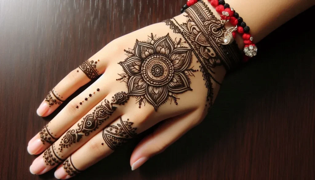 Unique mehndi design for raksha bandhan
