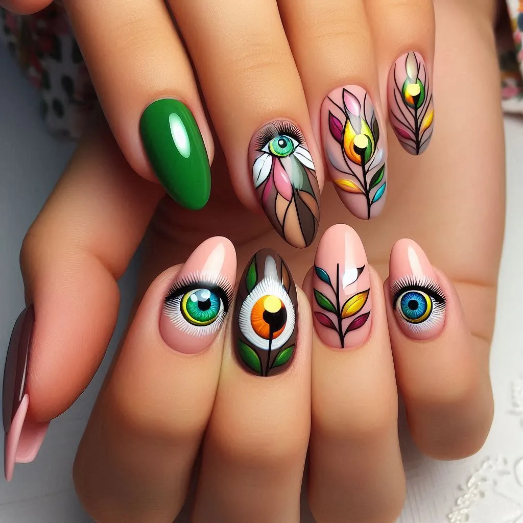 Trending Evil Eye Nail Art Designs for Good Luck