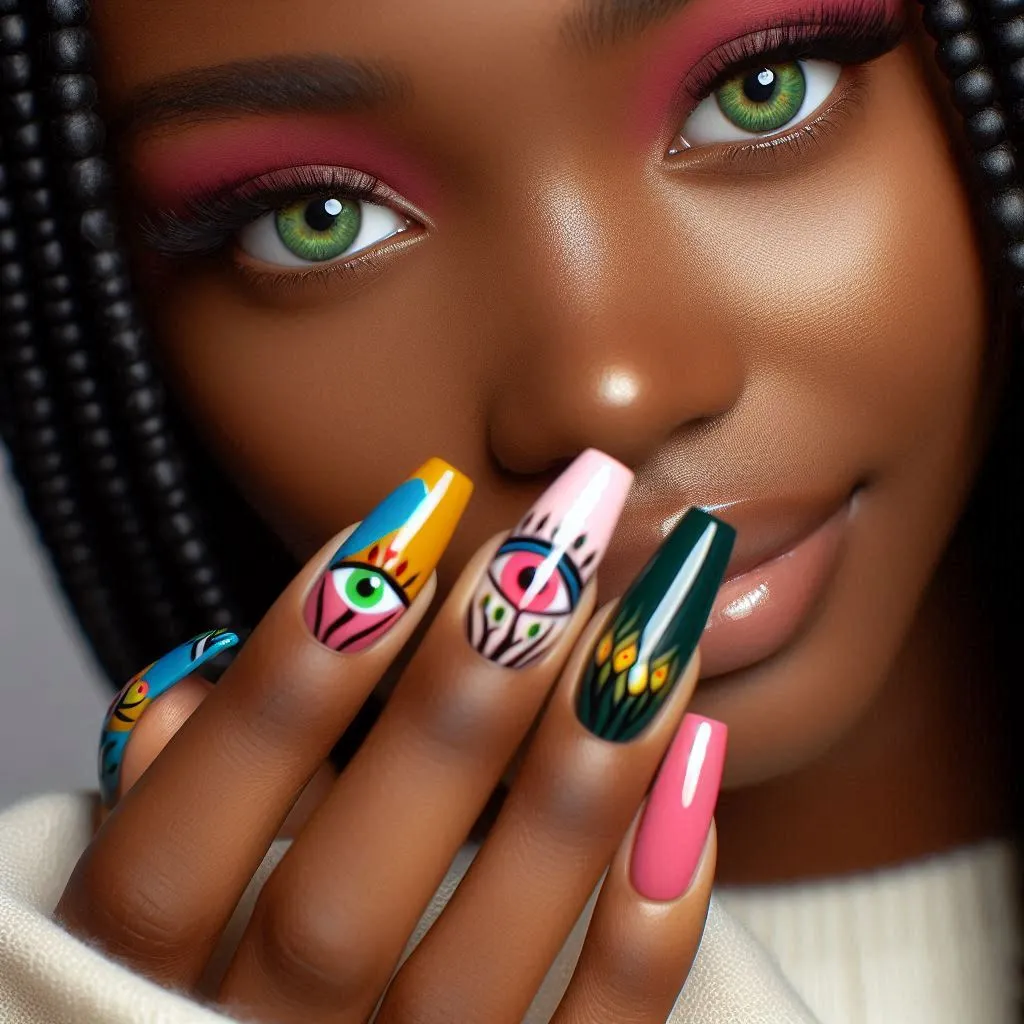 Trending Evil Eye Nail Art Designs for Good Luck