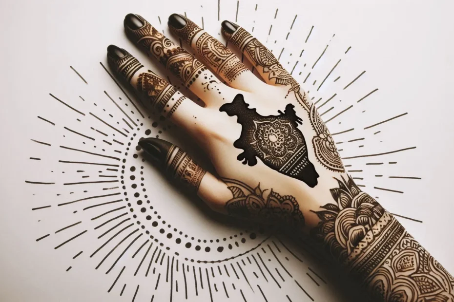 Independence Day Mehndi Design with India map