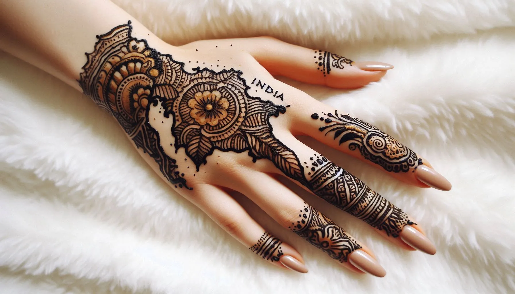 Independence Day Mehndi Design with India map